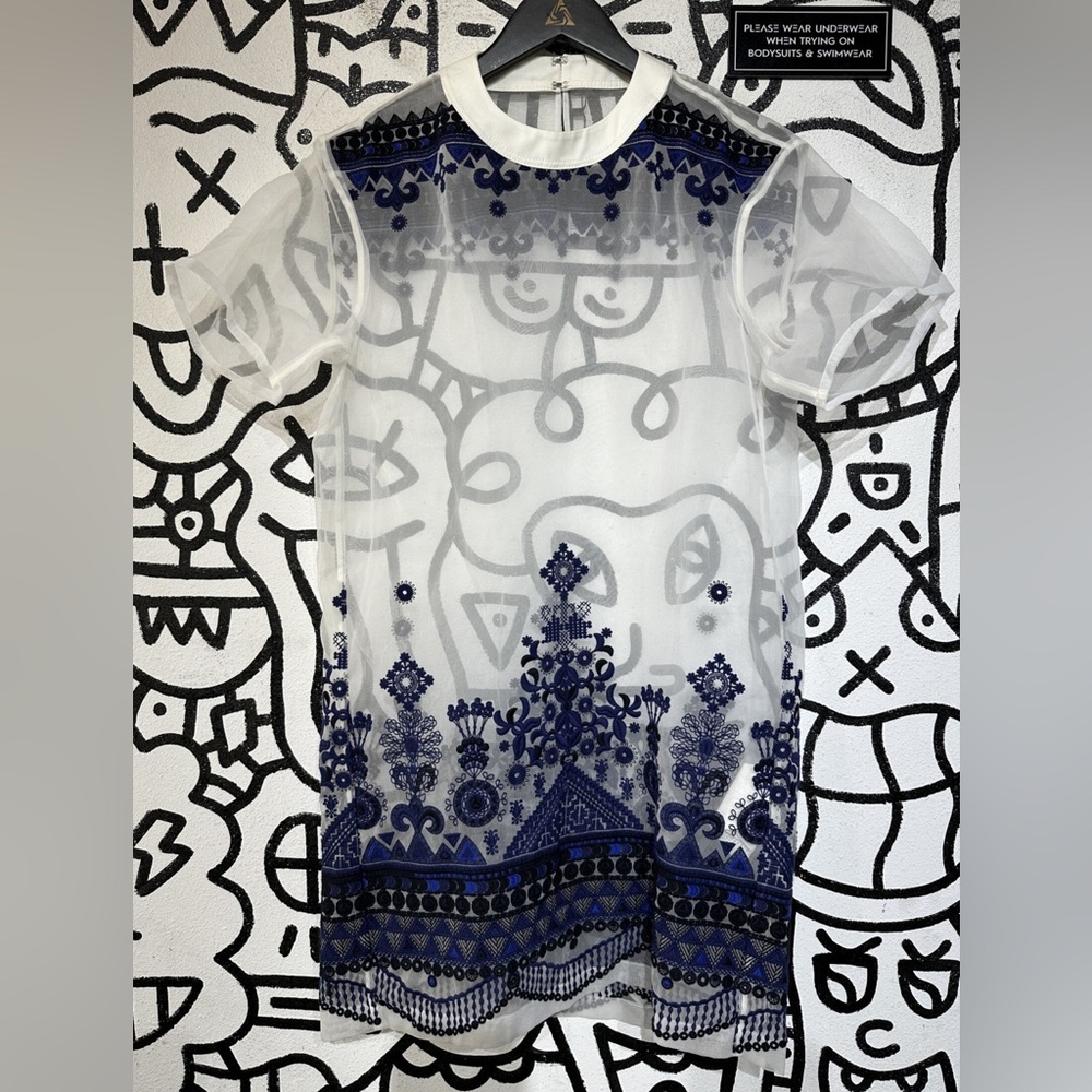 Sacai Mesh Embroidered Dress
